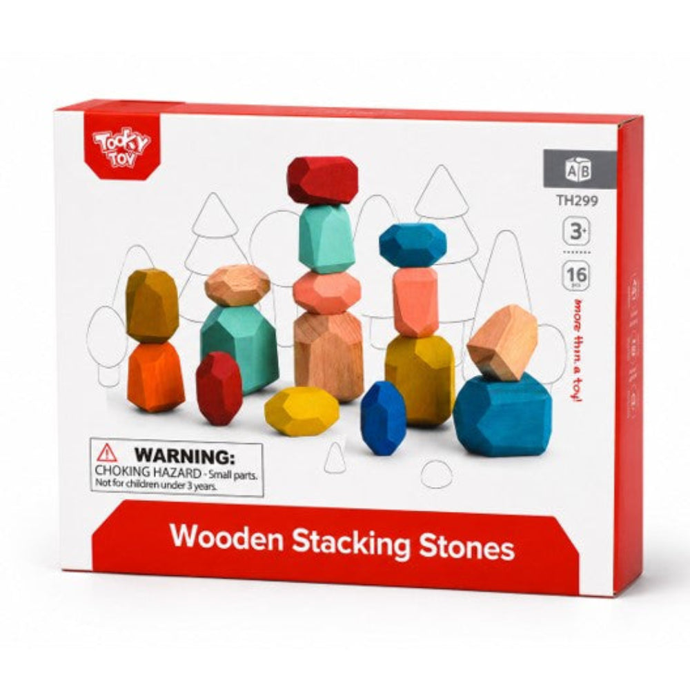 Tooky Toys Wooden Stacking Stone Blocks