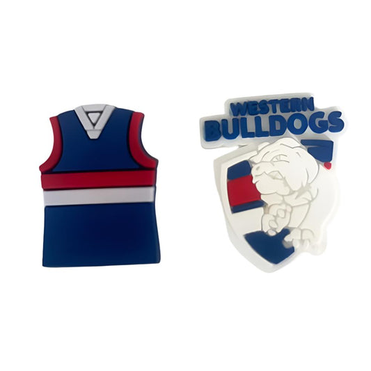 Walnut AFL Shoe Charms - Western Bulldogs (2 Pack)