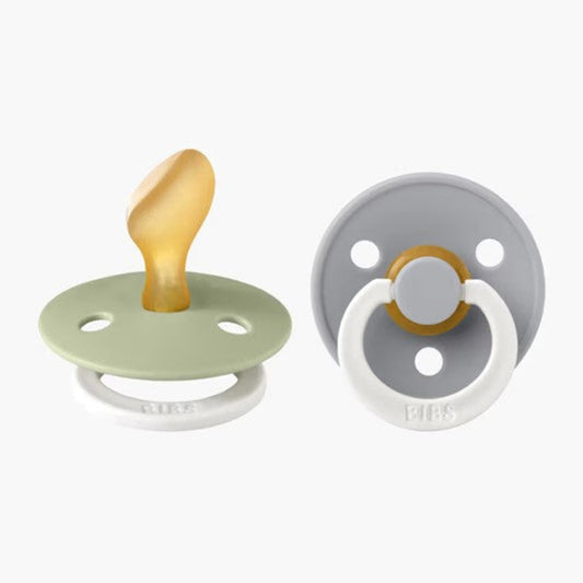 Bibs Anatomical GLOW Soothers 2 pk - Sage/Cloud