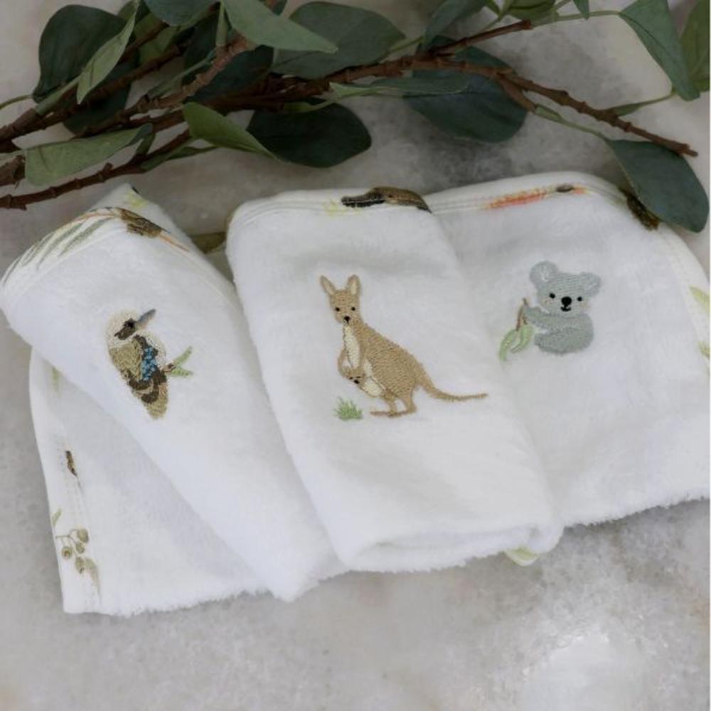 Bubba Blue Aussie Animals 3pk Wash Cloths