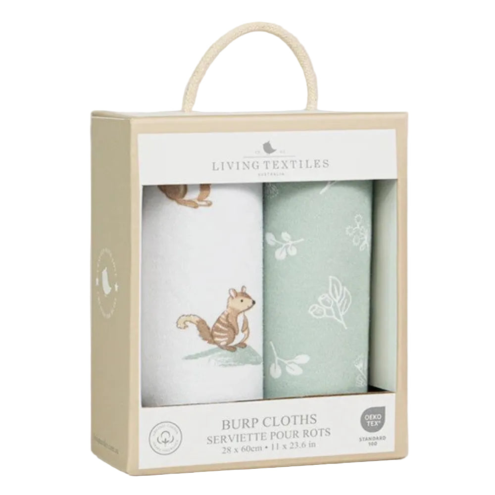 Living Textiles Burp Cloths 2 pk - Australiana