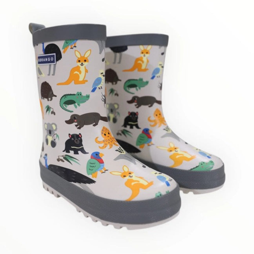 Korango Gumboot - Australian Animal Print - Grey