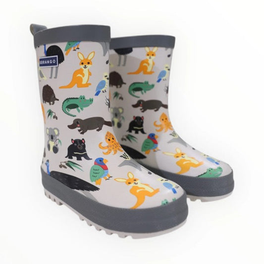 Korango Gumboot - Australian Animal Print - Grey