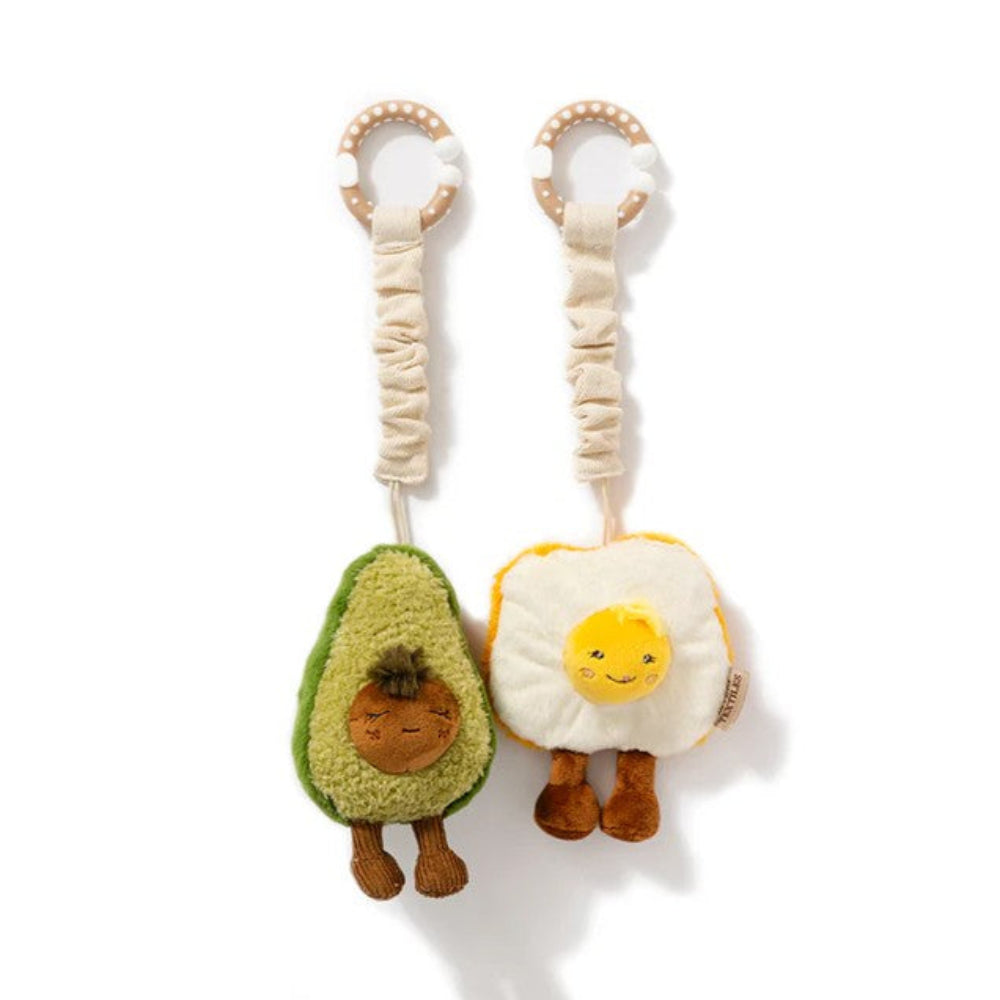 Living Textiles Stroller Toy 2pk Mini Market - Avocado/Egg on Toast