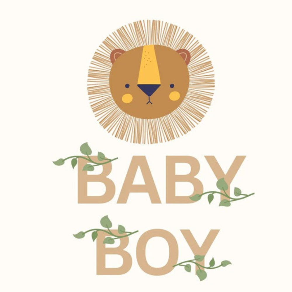 Petite Vous Greeting Card - Baby Boy Lion
