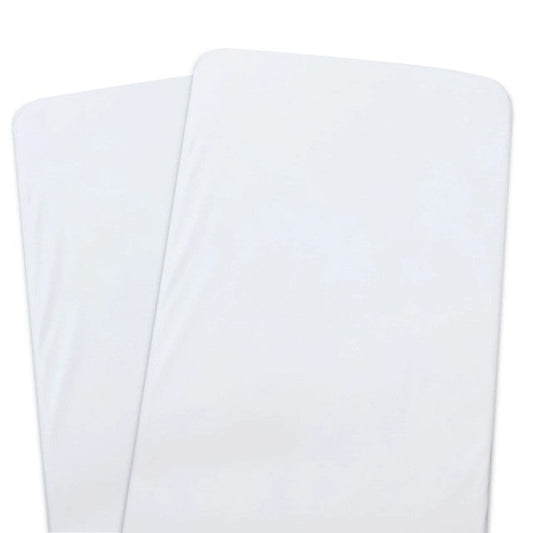 Bubba Blue White Bamboo Jersey Bedside Sleeper Sheet - 2 pk