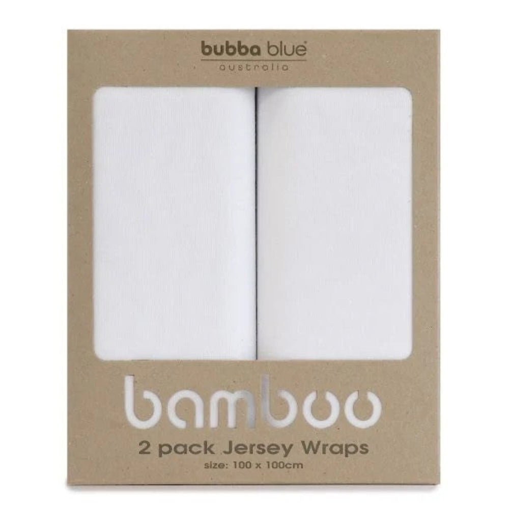 Bubba Blue White Bamboo 2 pk Stretch Jersey Wraps