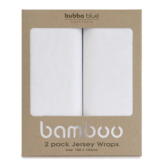 Bubba Blue White Bamboo 2 pk Stretch Jersey Wraps