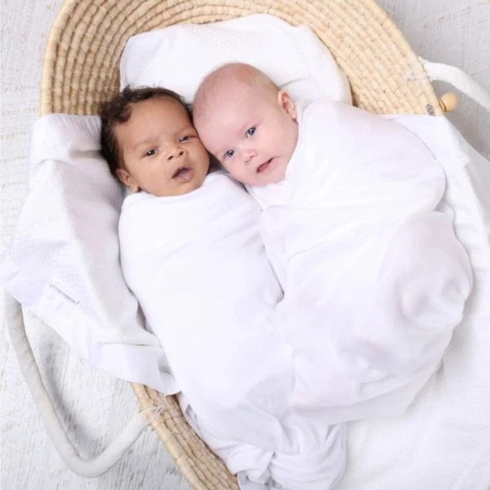 Bubba Blue White Bamboo 2 pk Stretch Jersey Wraps