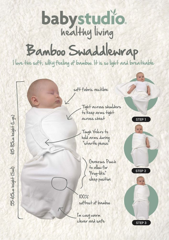 Baby Studio Bamboo Viscose Swaddlewrap - Bright White