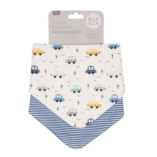 All4Ella Reversible Bandana Bibs - 2 pk - Beep Beep