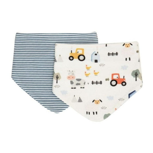 All4Ella Reversible Bandana Bibs - 2 pk - Barnyard
