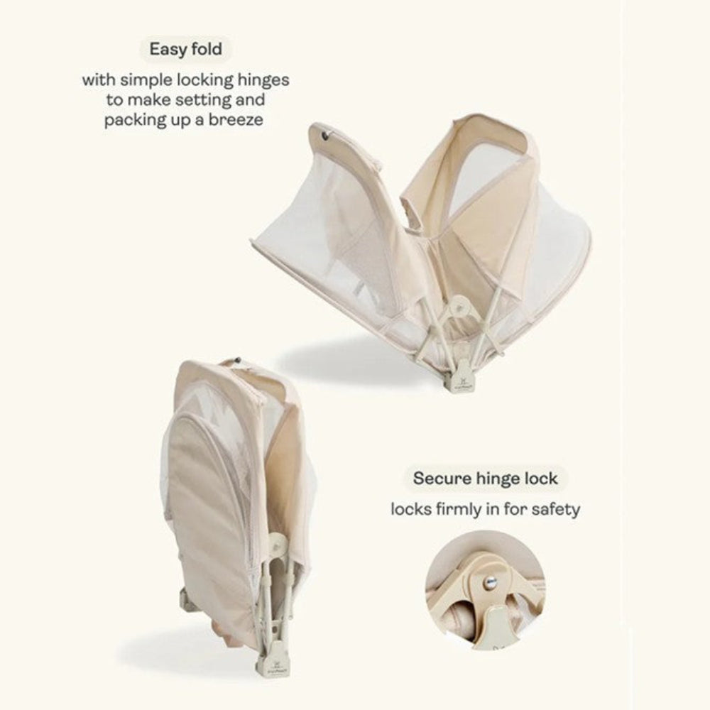 ErgoPouch Easy Sleep Portable Bassinet V2 Ecru