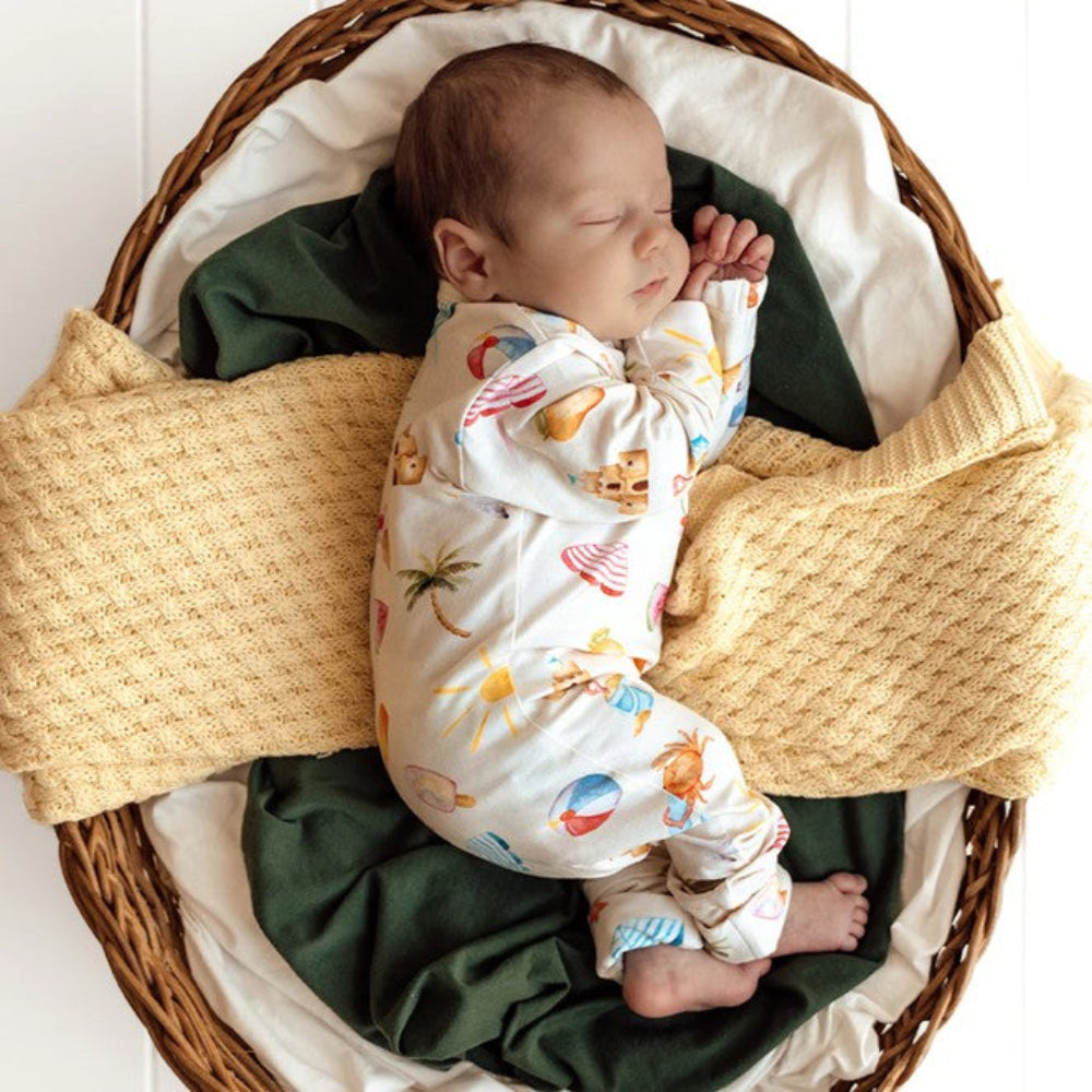 Snuggle Hunny Organic Snugglesuit Convertible Romper - Beach Fun