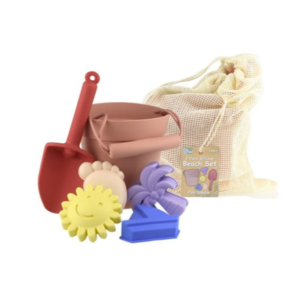 Koala Dream 6-Piece Silicone Beach Set - Pink Sundae