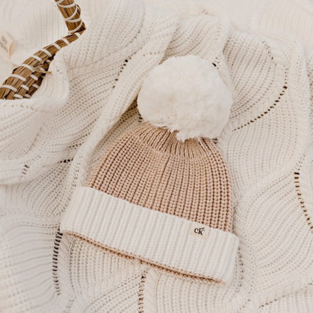 Confetti Kidz Knit Beanie - Biscotti - 0-6 m