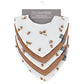 Little Bamboo Muslin Bib 5 pk - Iced Coffee