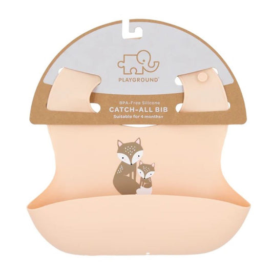 Playground Silicone Bib - Fox/Blush