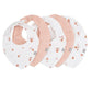 Little Bamboo Muslin Bib 5 pk - Dusty Rose