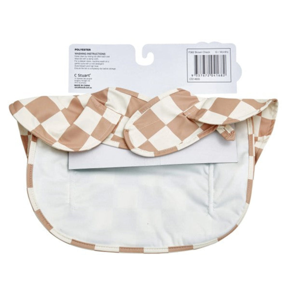 Big Softies Recylced Frill Bib - Brown Check