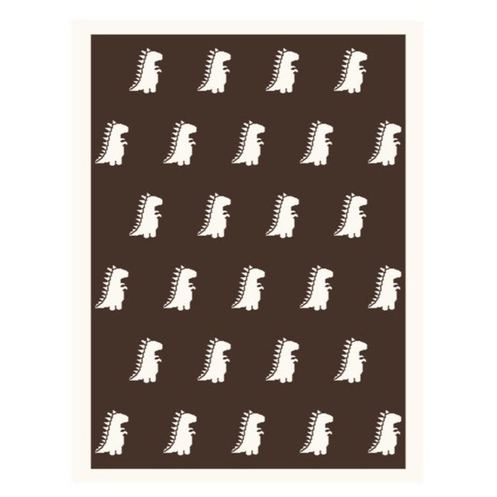 Thread the Word Dinosaur Knitted Bassinet Blanket - Espresso-Eggshell