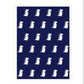 Thread the Word Dinosaur Knitted Bassinet Blanket - Navy-Eggshell