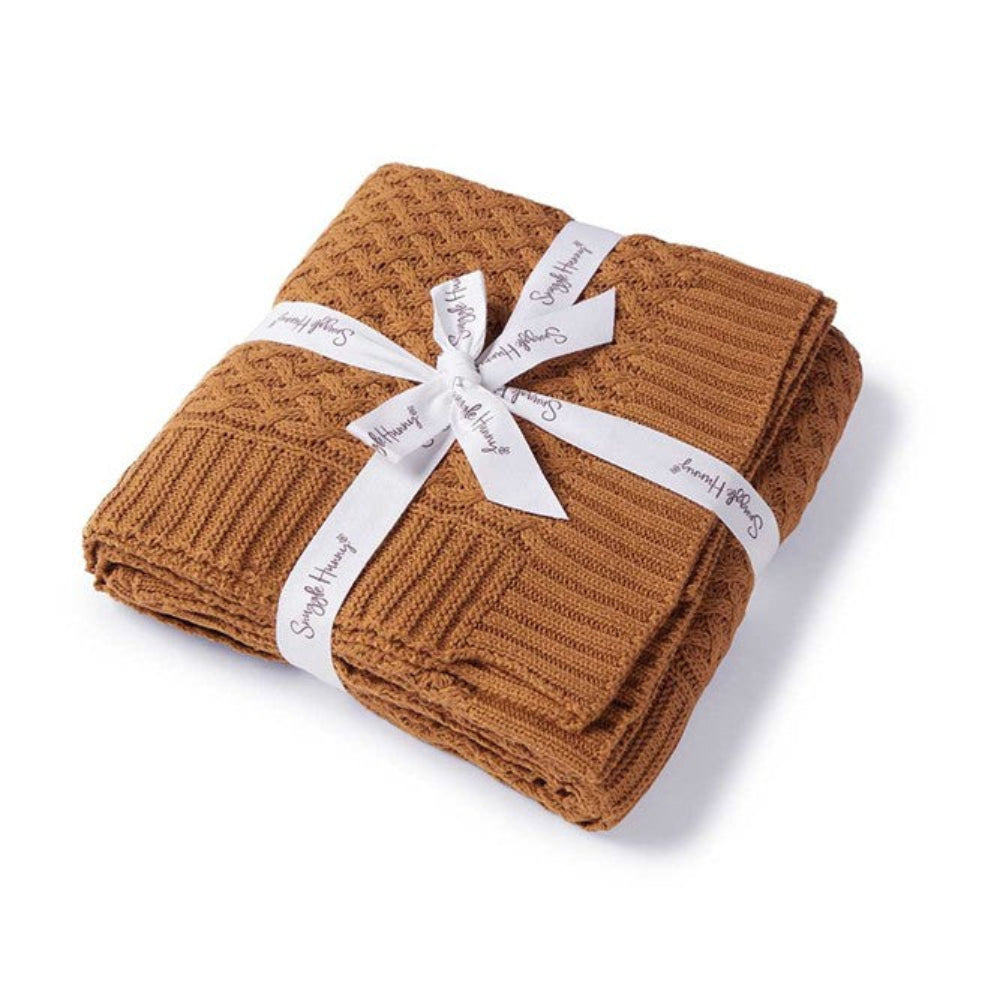 Snuggle Hunny Diamond Knit Baby Blanket - Bronze