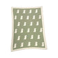 Thread the Word Dinosaur Knitted Bassinet Blanket - Sage-Eggshell