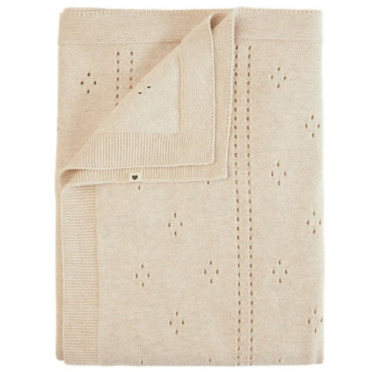 Bibs Knitted Pointelle Blanket - Ivory