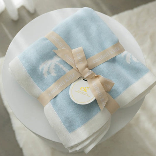 Confetti Kidz Reversible Knit Blanket - Ocean Palms