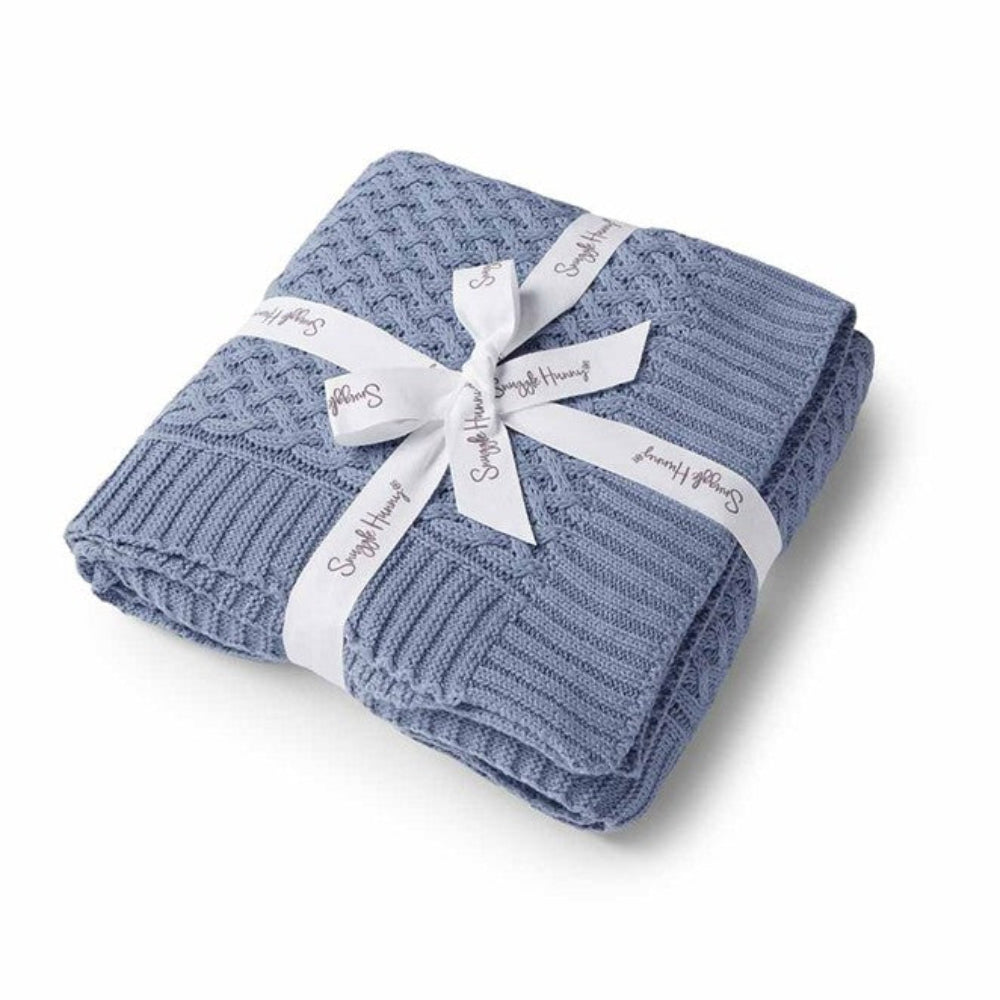Snuggle Hunny Diamond Knit Baby Blanket - River