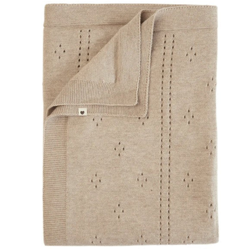 Bibs Knitted Pointelle Blanket - Vanilla