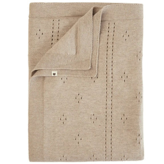 Bibs Knitted Pointelle Blanket - Vanilla