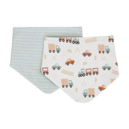 All4Ella Reversible Bandana Bibs - 2 pk - Blue Trucks
