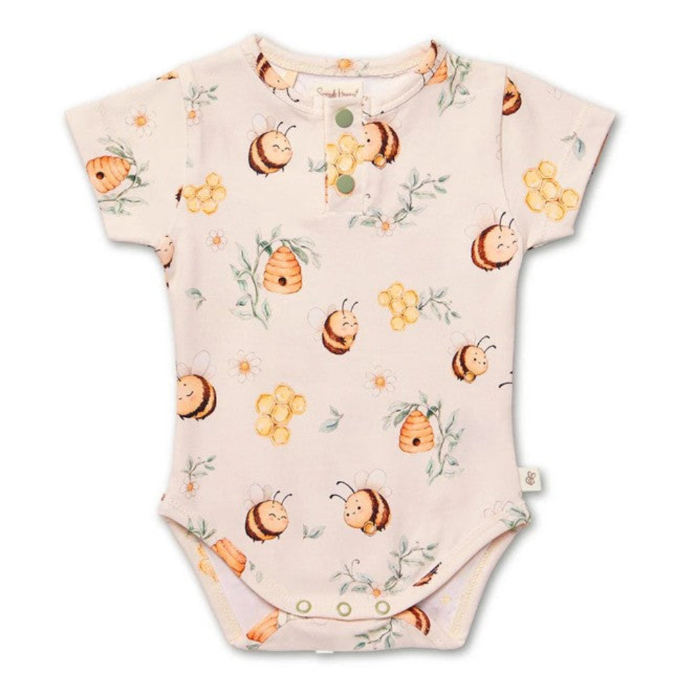 Snuggle Hunny Organic Short Sleeve Bodysuit - Bumblebees