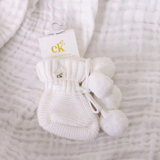 Confetti Kidz Knit Booties - Milk - 0-6 m