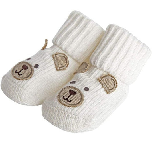 Playette Novelty Bootie Socks Cream 0-6 mths