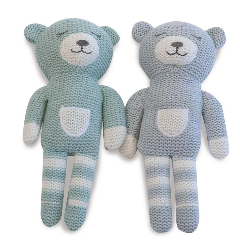 Bubba Blue Knit Rattles Dusty Sky/Mint 2 pk