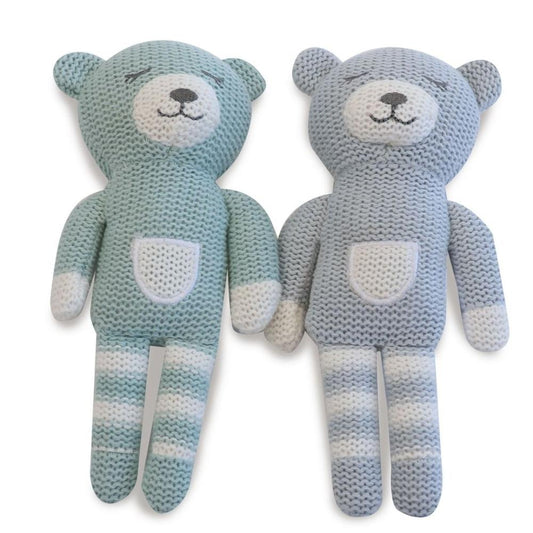 Bubba Blue Knit Rattles Dusty Sky/Mint 2 pk