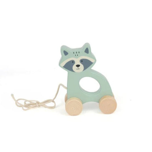 Bubble Wooden Raccoon Pull Along Toy