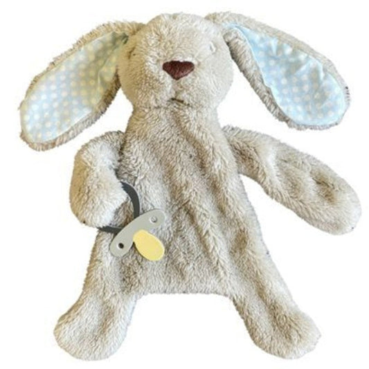 ES Kids Bunny Comforter with Dummy Holder - Beige/Blue