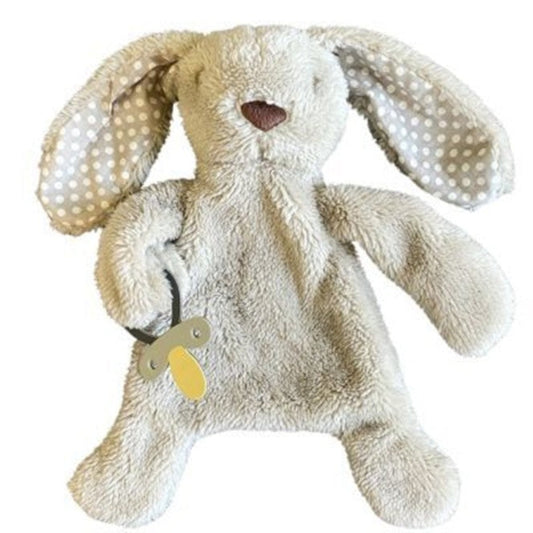 ES Kids Bunny Comforter with Dummy Holder - Beige/Grey