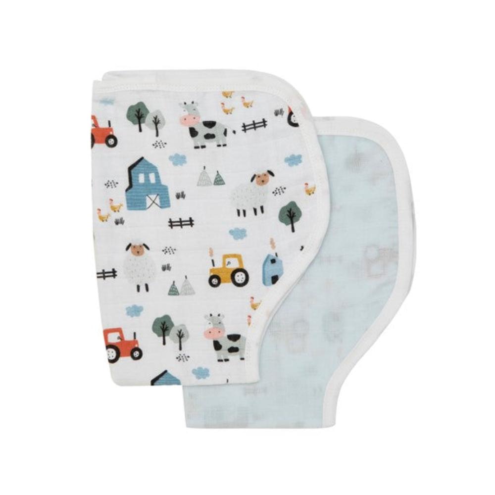 All4Ella Muslin Burp Cloth 2 pk - Barnyard