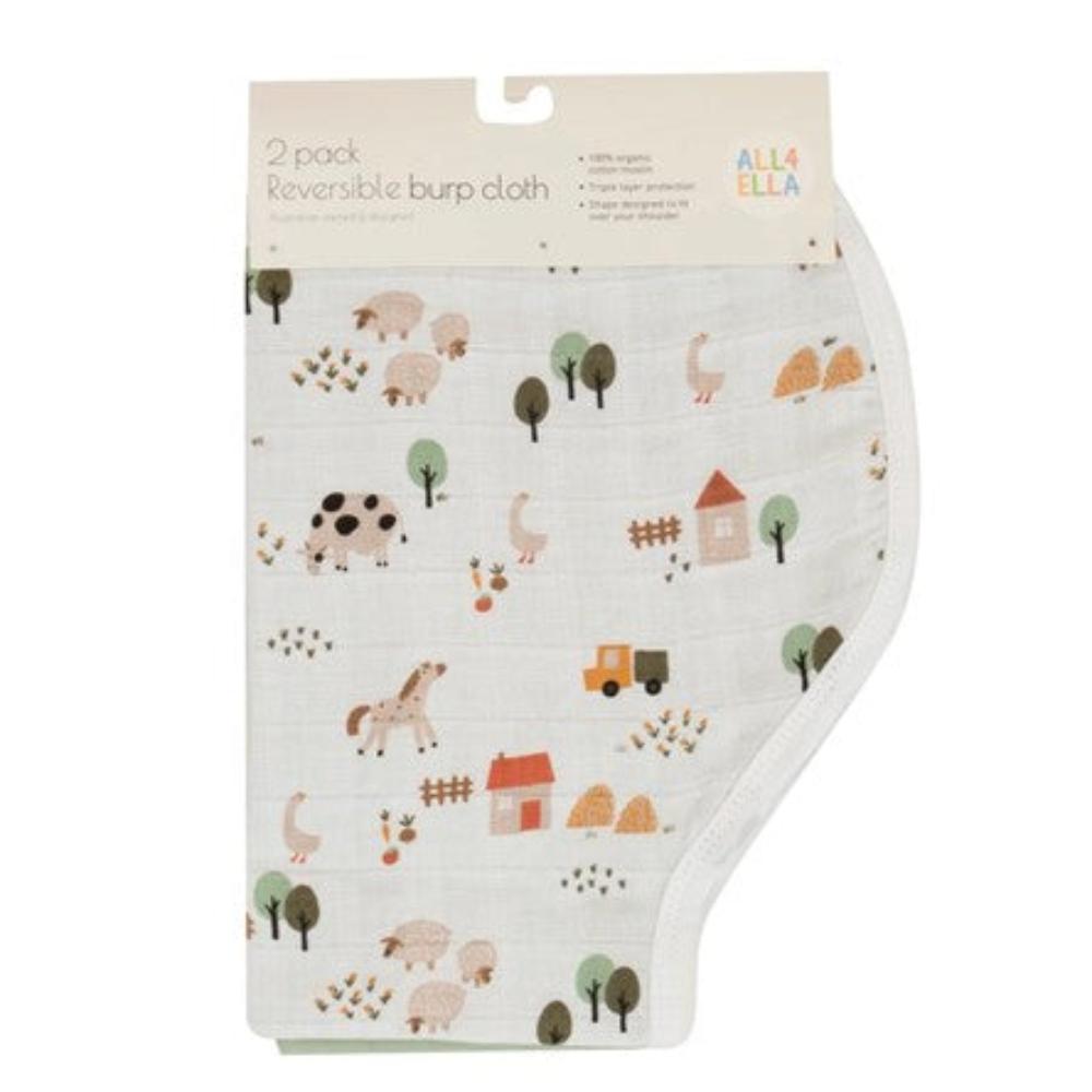 All4Ella Muslin Burp Cloth 2 pk - Country Farm