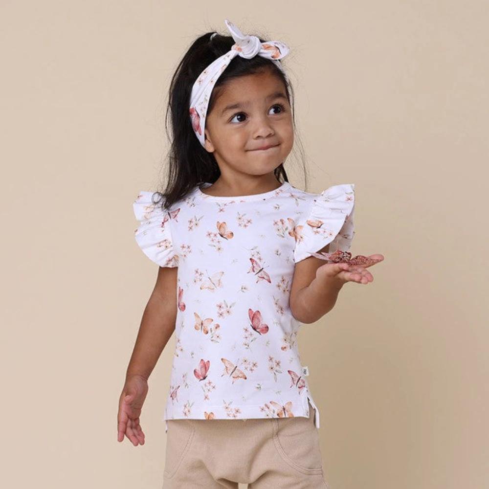 Snuggle Hunny Organic T Shirt with Frill - Butterfly