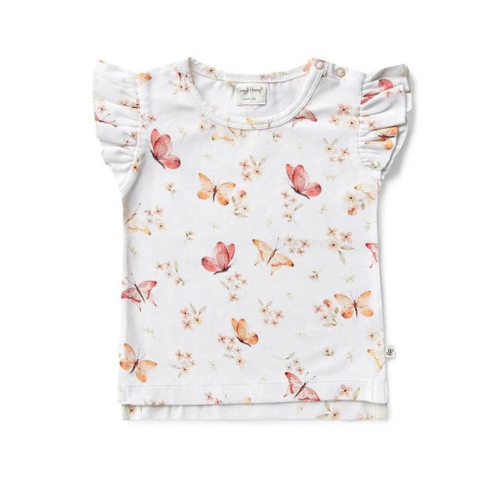 Snuggle Hunny Organic T Shirt with Frill - Butterfly