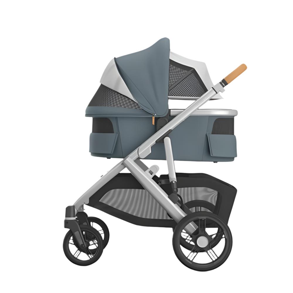 UPPAbaby VISTA V3 with Bassinet - Stone Blue/Silver - Callum + Free Upper Adapters