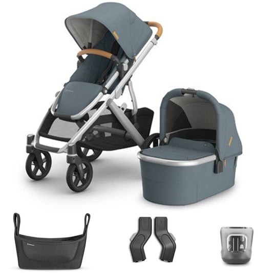 UPPAbaby VISTA V3 with Bassinet - Callum with BONUS Upper Adaptors, Carry All Organiser and Cup Holder