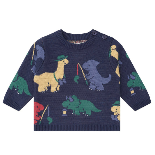 Huxbaby Camping Dino Knit Pullover