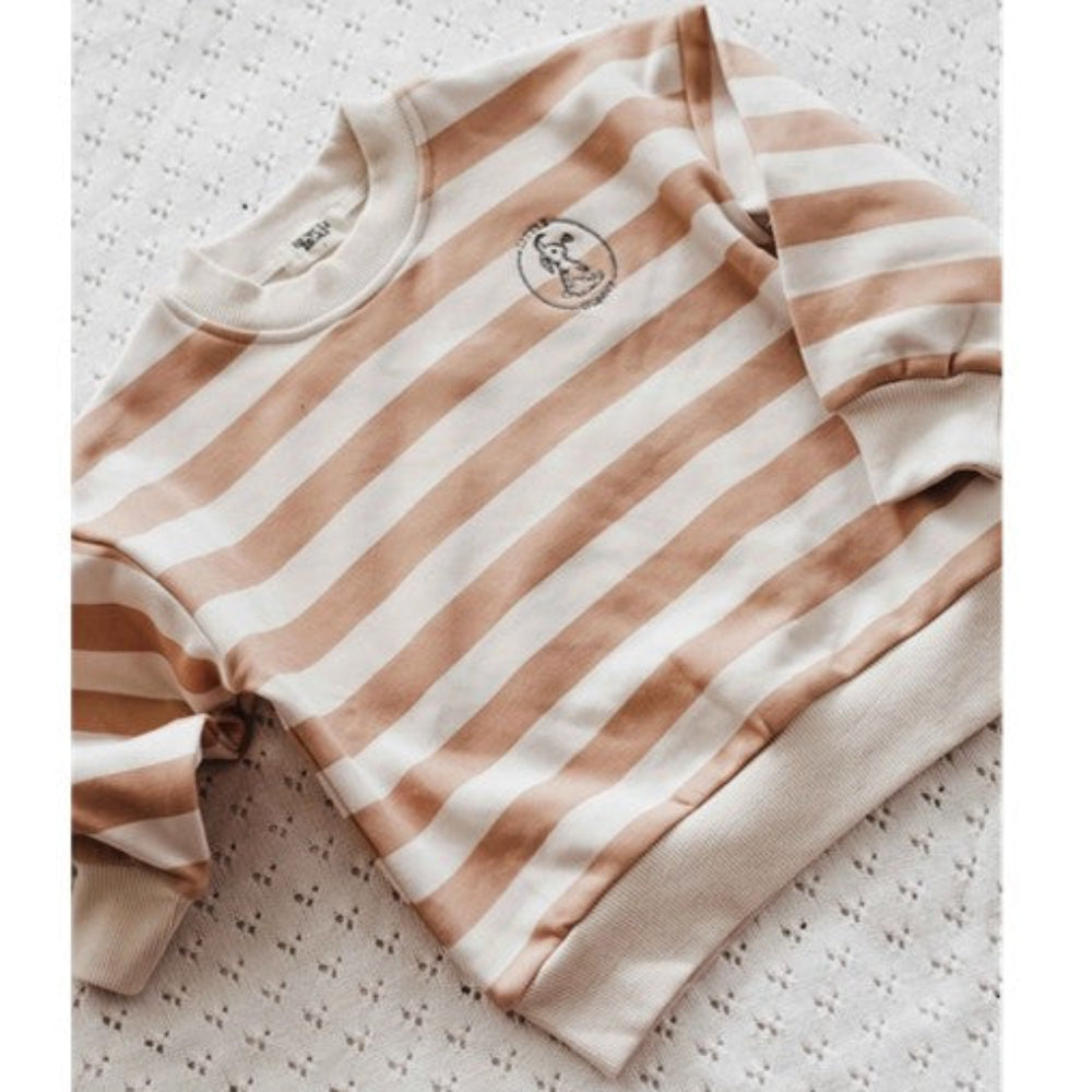 Bencer and Hazelnut Bunny Sweater - Caramel Stripe